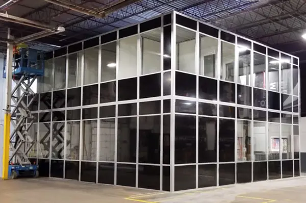 Exterior prefabricated modular office building with professional appearance and durable construction