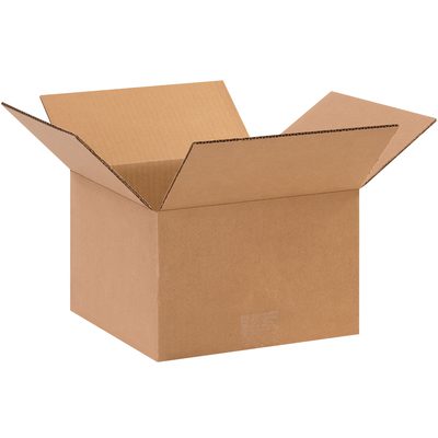 10106.jpg An empty brown MH-USA 10 x 10 x 6 Corrugated Box (25/Bundle) sits open with flaps outward on a white background, ready for its next use.