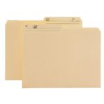 Two manila Smead WaterShed?/CutLess file folders, letter size with 1/2-cut tabs labeled No and Name, are displayed slightly offset against a plain white background.