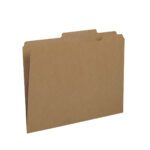 The Smead File Folders, with a reinforced 2/5-cut tab right of center and guide height, ideal for letter-size documents, stand upright against a pristine white background.