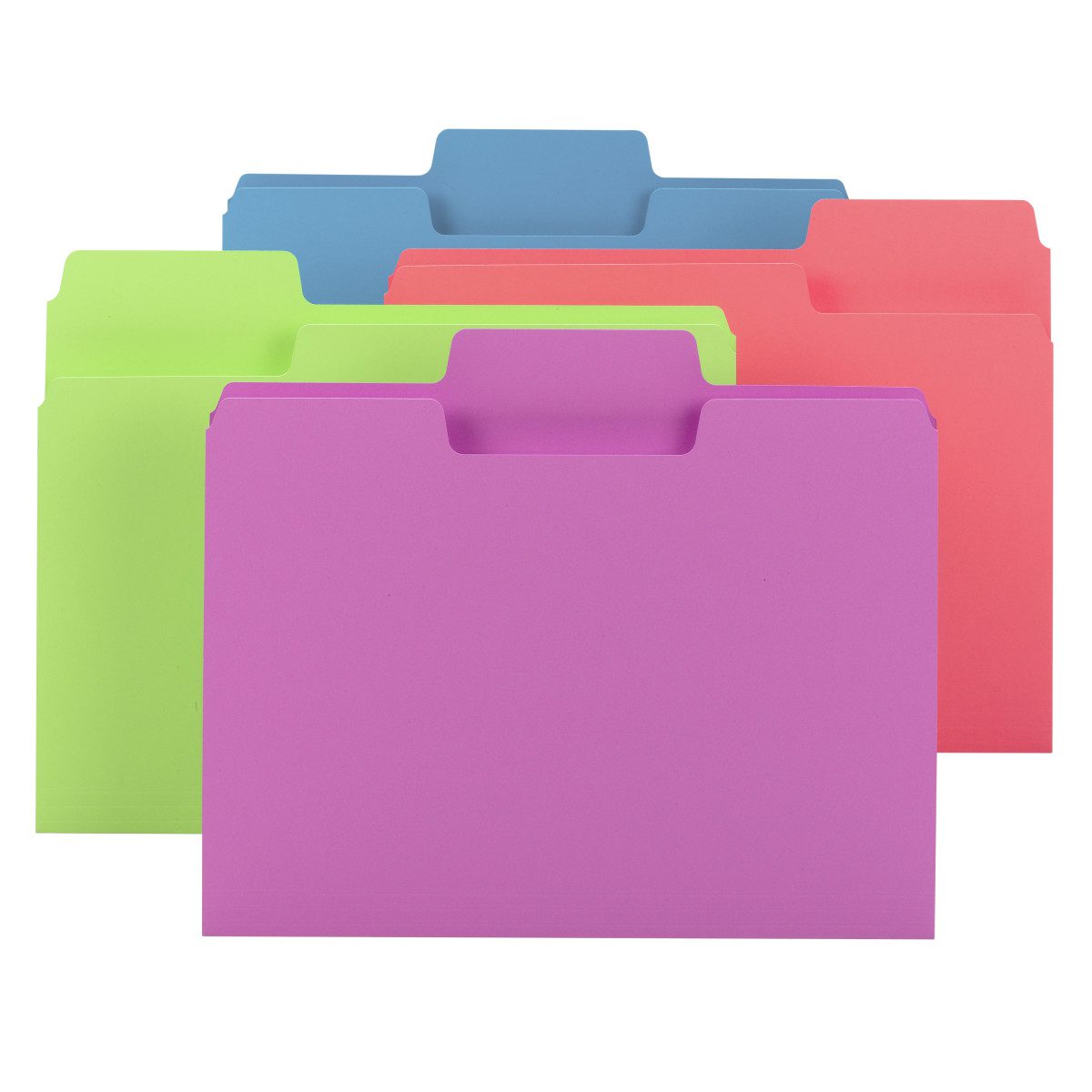 SuperTab? File Folder, Oversized 1/3-Cut Tab, Letter Size, Assorted Bright Colors, 24 per Pack