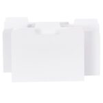 Three Smead SuperTab File Folders, featuring oversized 1/3-cut tabs in white, are arranged with one in front and two slightly behind, overlapping to highlight their organizational purpose.