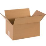An MH-USA 12 x 8 x 6 Corrugated Box from a 25-pack bundle is displayed with extended flaps against a plain white background.