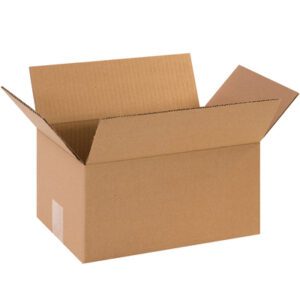An MH-USA 12 x 8 x 6 Corrugated Box from a 25-pack bundle is displayed with extended flaps against a plain white background.