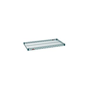 The Metro Super Erecta 1836NK3 boasts a grid-patterned, green metal wire design with Metroseal Green Epoxy coating. Accented by two red labels, it measures 18 x 36 and is set against a white background.