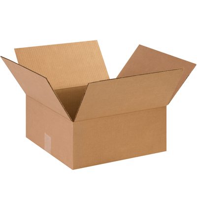 14146.jpg An empty MH-USA 14 x 14 x 6 flat corrugated box, with its flaps spread open, reveals its sturdy interior against a plain white background.