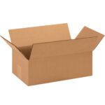 On a plain white background, the open brown cardboard box displays the MH-USA 14 x 8 x 5 Corrugated Boxes (25/Bundle) design, ideal for secure and reliable packaging.