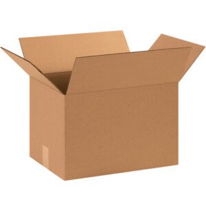 The open MH-USA 15 x 11 x 11 Corrugated Boxes in bundles of 25, with flaps spread outward, showcase their versatile and sturdy brown design against a plain white background, ideal for diverse storage needs.