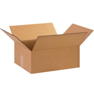 The MH-USA 15 x 12 x 6 Corrugated Boxes (25/Bundle) are shown on a white background with flaps folded outward, highlighting their spacious interior and sturdy design, ideal for storage or shipping.
