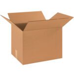 An open MH-USA 17 x 13 x 13 corrugated box, with flaps extended outward, sits against a plain white background. This durable, empty brown box is ideal for shipping or storage and is available in a practical bundle of 25.