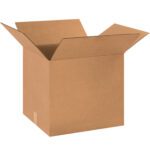 Against a white background, an open MH-USA 18 x 16 x 16 corrugated box with extended flaps showcases its sturdy build and spacious interior. Ideal for diverse packing needs, these boxes are available in bundles of 20.