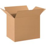An open MH-USA 20 x 14 x 16 corrugated box from the bundle of 20 is displayed on a white background, with its flaps extended outward, showcasing its spacious interior for versatile storage.