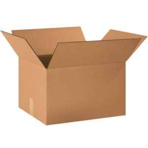 The MH-USA 20 x 16 x 12 corrugated boxes, medium-sized and brown, are ideal for packing and shipping. This bundle of 25 ensures youre always prepared for any move or mail-out, with an open box displayed against a white background, showcasing flaps raised.