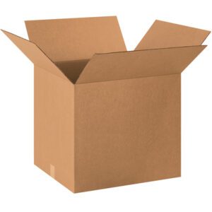 An MH-USA 20 x 18 x 18 Corrugated Box from a bundle of 15, made of durable brown corrugated material, is shown with flaps folded outward against a white background.