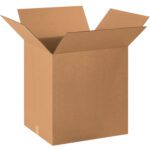 An MH-USA 20 x 18 x 22 corrugated box from a convenient 10-box bundle is displayed upright with flaps unfolded on a white background.