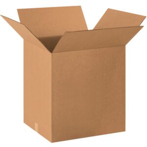 An MH-USA 20 x 18 x 22 corrugated box from a convenient 10-box bundle is displayed upright with flaps unfolded on a white background.