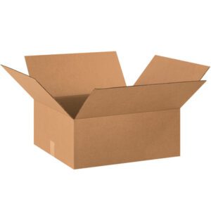 An open, brown MH-USA 20 x 18 x 8 corrugated box, with flaps outstretched, is set against a plain white background. Displayed at an angle, the empty interior is visible.