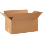 An open MH-USA 22 x 12 x 10 corrugated cardboard box with flaps outward is displayed against a white background. Sold in bundles of 20, it offers reliable, durable packaging with a simple presentation for various needs.