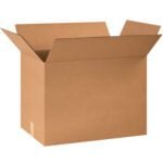 An open MH-USA 24 x 12 x 16 corrugated box with outward flaps, from a bundle of 25, is displayed against a plain white background.