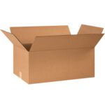 An open brown MH-USA 24 x 14 x 10 corrugated box from a 20/bundle set against a plain white background.