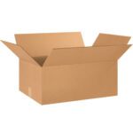 An MH-USA 24 x 16 x 10 corrugated box, flaps open wide, sits elegantly on a white background, highlighting the practicality and versatility of this 15-box bundle.