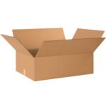 The MH-USA 24 x 18 x 8 corrugated box, part of a versatile 20-box bundle, sits open with flaps outstretched on a plain white background, ideal for storage and shipping needs.