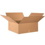 An empty MH-USA 24 x 24 x 10 corrugated box with extended flaps stands on a white background, ready for packing or storage. Sold in a bundle of 10.