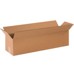An open MH-USA 24 x 6 x 6 corrugated box with outward flaps stands against a white background. This brown, empty box is part of a 25/bundle collection, waiting for its purpose in quiet anticipation.