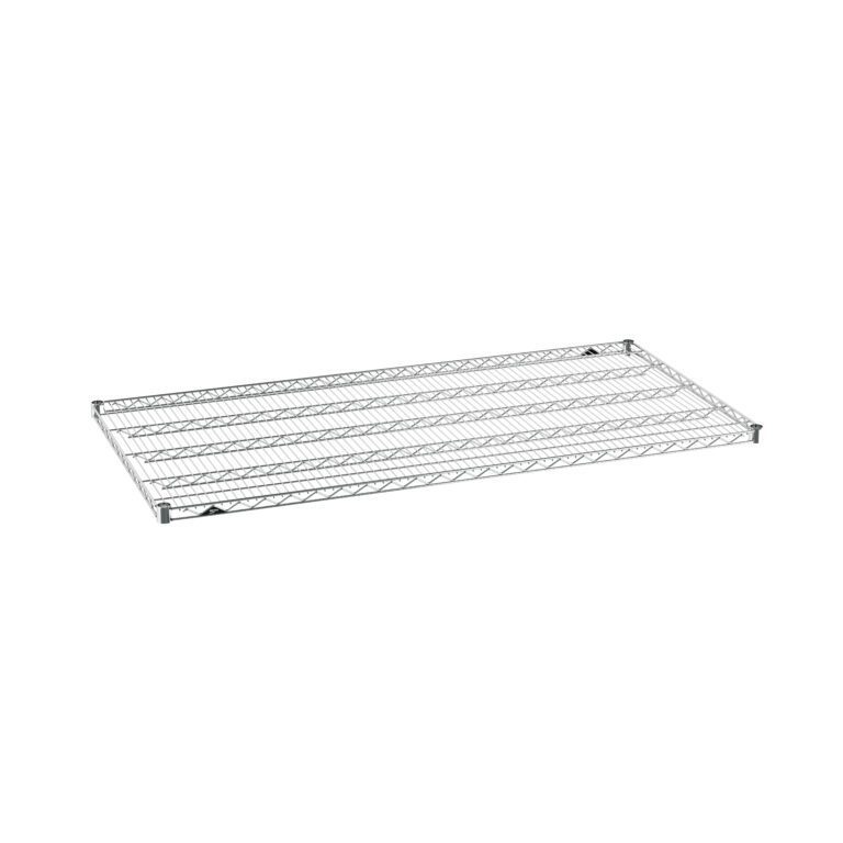 2czdxnwtdgmoy8g4z3ygnnx8sw3trguz.jpg The Metro Super Erecta 3060NC Industrial Wire Shelf, Chrome, 30 x 60, features a grid pattern that complements storage or organization systems with its minimalist design and functionality against a clean, white backdrop.