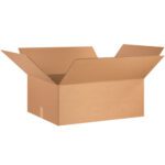 An open MH-USA 30 x 24 x 12 corrugated box, with outward flaps against a white background, is part of a bundle of 15 medium-sized boxes, perfect for packing needs.