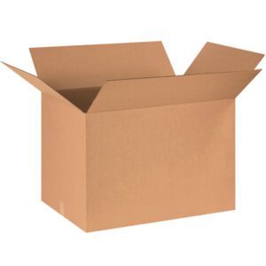 The MH-USA 36 x 18 x 18 Corrugated Box, part of a 15/Bundle set, is open with flaps extended and viewed from the front against a plain white background.