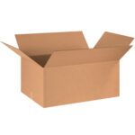 An open, empty MH-USA 36 x 24 x 18 corrugated box with extended flaps against a plain white background, ideal for storage or shipping, comes in bundles of ten.