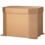 The MH-USA 46 x 38 x 36 Octagon Bottom Bulk Bin features reinforced corners and sturdy construction, holding up to 1300 lbs. It stands securely against a plain white background.