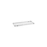 The Metro Super Erecta 1436NC Industrial Wire Shelf is a robust 14 x 36 chrome storage solution with a silver finish, featuring multiple grid openings for effective organization against a white background.