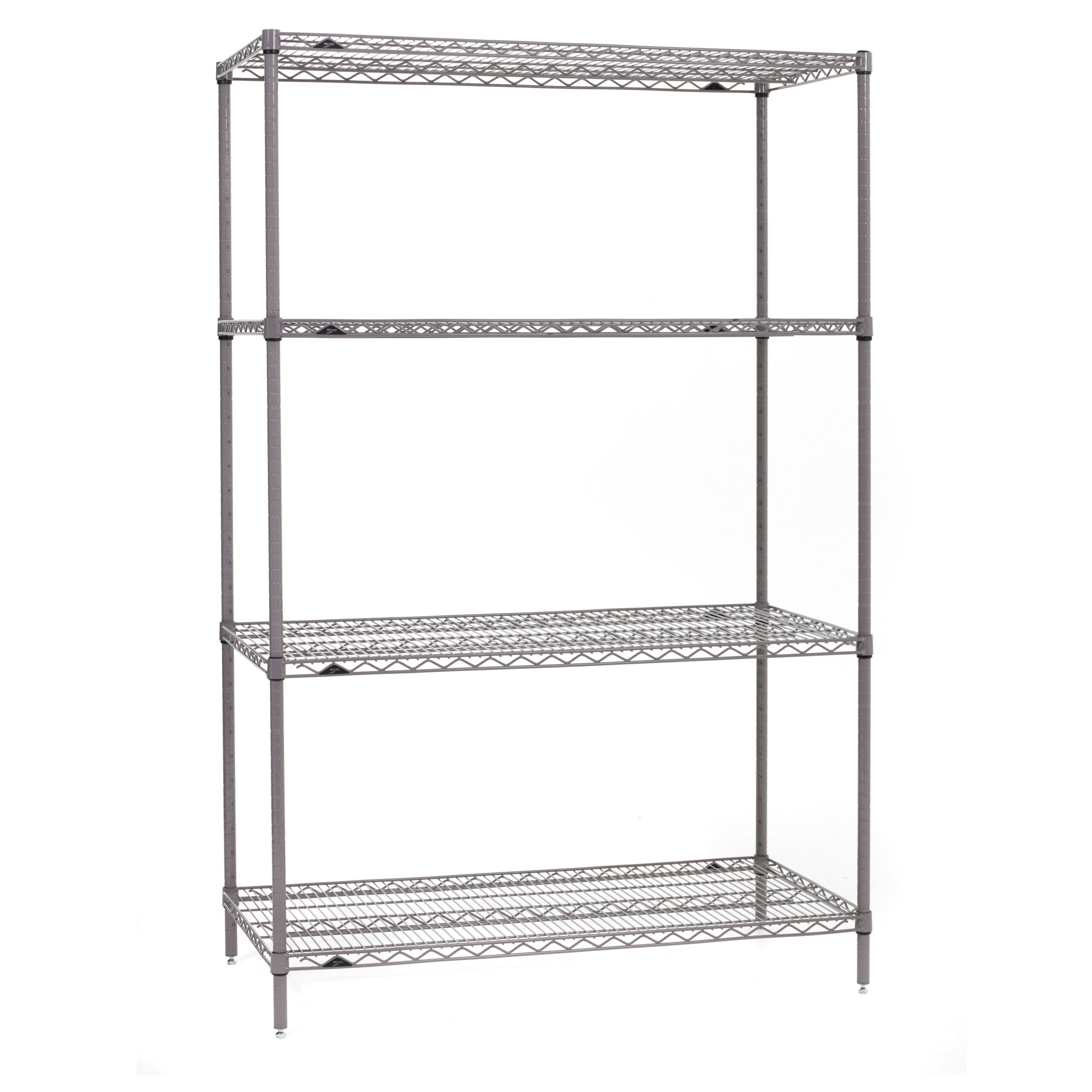 Super Erecta 4-Shelf Industrial Wire Shelving Starter Unit Metroseal Gray Epoxy