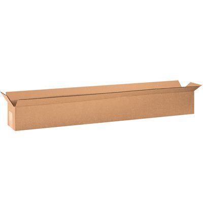 6066.jpg A long, rectangular MH-USA 60 x 6 x 6 corrugated box (15/Bundle) with open top flaps against a white background.