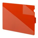 The Smead End Tab Poly Out Guide in red is a legal-size file folder with a center-position OUT tab. Featuring a two-pocket style, its organized efficiently and sold as 50 per box (61970).