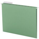 The Smead Hanging File Folder, featuring a 1/3-Cut Adjustable Tab and metal hooks, is ideal for organizing letter-size documents. It comes in green and is available as a pack of 25 (64022).