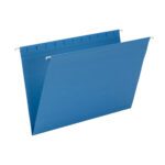 The Smead Hanging File Folders, Legal Size, in Sky Blue (64489), feature expandable sides, sturdy metal hooks, and a classic rectangular shape. Packaged 25 per box.