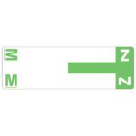 The Smead AlphaZ? NCC Color-Coded Label (67164) features a white rectangular sheet with light green M and Z symbols, connected by a T-shaped design, in a pack of 100.