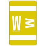 The Smead AlphaZ ACCS Color-Coded Alphabetic Label, featuring a white W on yellow with two white stripes, provides clarity and organization. Comes in packs of 100 labels (67193).
