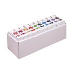 The Smead BCCRN Bar-Style Color-Coded Numeric Label roll (67380) features assorted colors numbered 0 to 9, with each label in vibrant hues that create a lively display.