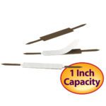 Set against a pristine backdrop, the Smead Self-Adhesive Fastener stands out with its 1-inch capacity. These brown prong fasteners with white adhesive strips offer efficiency and are available in packs of 100 per Box (68210).