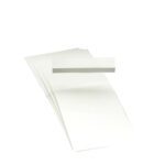 A partially hovering sheet from Smeads 100 Pack Replacement Insert for Poly Tab (68670), displayed on a white background, highlights the clean edges and blank, ready-to-use pages.