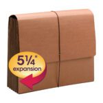 Introducing the Smead TUFF Wallet, an extra-wide redrope expandable accordion file folder with a flap and cord closure for 5-1/4 expansion, easy to identify with its distinct design.