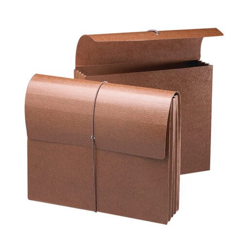 71353_C2.jpg Two Smead Expanding Wallets, each with a 3-1/2 expansion and redrope gusset, are shown. One is open to reveal organizing sections, while the other stays closed with a flap and cord. Ideal for letter-size documents.