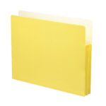 The Smead File Pocket, designed for letter-size documents, stands upright with its flap open to reveal a pristine white interior. Its 1-3/4 expandable straight-cut tab offers precision in organization. (Product Code: 73223).