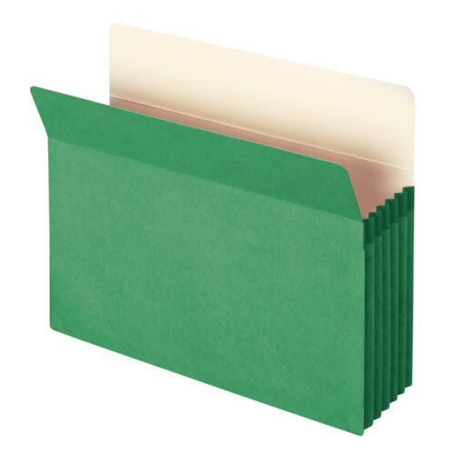 73236_C2.jpg The Smead File Pocket, a green, straight-cut tab accordion folder, boasts a 5-1/4 expansion and beige interior dividers. Available in sets of 10 per box (73236), it is the perfect solution for stylish and efficient document management.