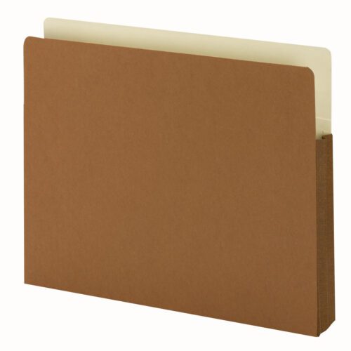 73254LF.jpg A Smead File Pocket, with a straight-cut tab and 1-3/4 expansion in letter size, stands upright against a white background. Its Redrope design ensures it can hold numerous documents neatly (Product: 73254, 25 per Box).