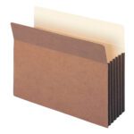 The Smead File Pocket (73274) is a redrope accordion folder with straight-cut tabs, 5-1/4 expansion, and multiple interior sections for organizing letter-size documents efficiently.